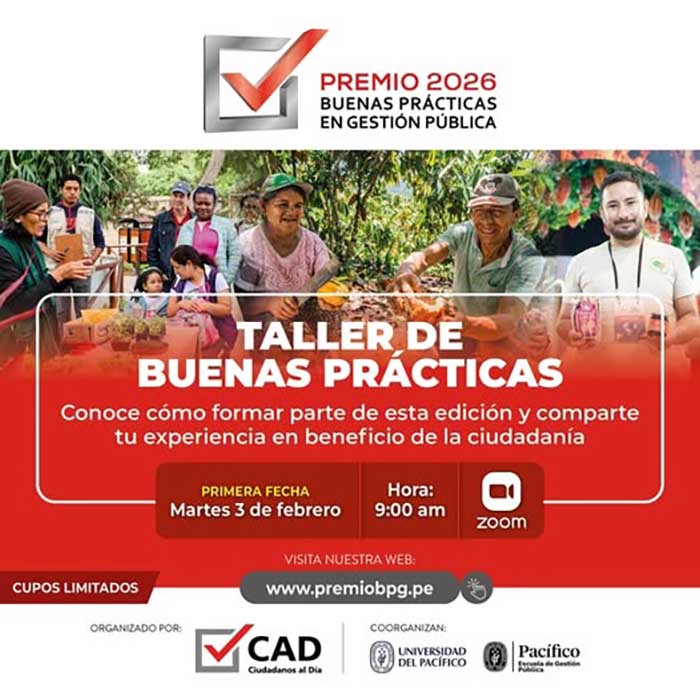 Participa en el taller virtual de Buenas Prácticas en Gestión Pública 2026 